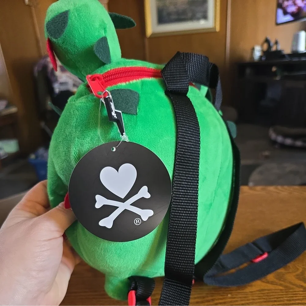 Tokidoki Cactus Puppy Bastardino Backpack Green Dog Plush Zipper Bag NWT